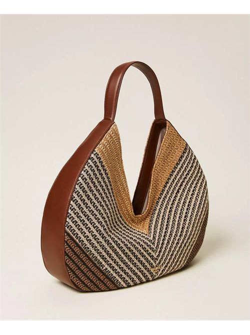 Borsa hobo jacquard in rafia TWINSET | TD8501/13504